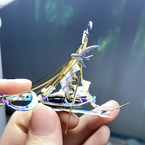 MU 3D Metal Puzzles Windbell Wind Chime A Model Kits Building for Adult and Teeners, Windchime Jigsaw Miniature DIY Sets, Birthday Gift - color: A Brave The Wind And The Waves