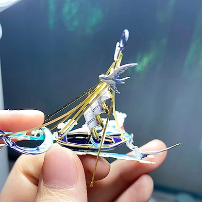MU 3D Metal Puzzles Windbell Wind Chime A Model Kits Building for Adult and Teeners, Windchime Jigsaw Miniature DIY Sets, Birthday Gift - color: A Brave The Wind And The Waves