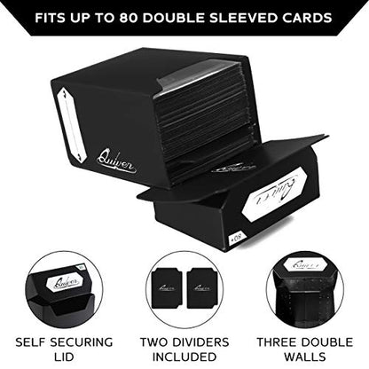 Quiver Time 5 Deck Boxes 80+ & 500 Artemis Mixed Sleeves Bundle | 5 deck boxes 80+ with 2 dividers each and 500 Artemis mixed sleeves (66 x 93 mm), for MTG and TCG - color: White, Black, Blue, Red & Green, size: 80+ (with sleeves)