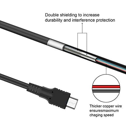 ECHZOVE Charger Compatible with Nintendo Switch, Charging Cable Compatible with Nintendo Switch, Charger Cable Compatible with Nintendo Switch Pro Controllers - Black (4.92ft) - color: Black