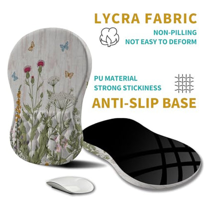 Hokafenle Ergonomic Mouse Pad Wrist Support, Wrist Rest Mousepad for Carpal Tunnel Pain Relief with Integrated Memory Foam Slope Massage Bulge (11.8x7.9 inch,Garden Flowers - color: KM27-Garden Flowers