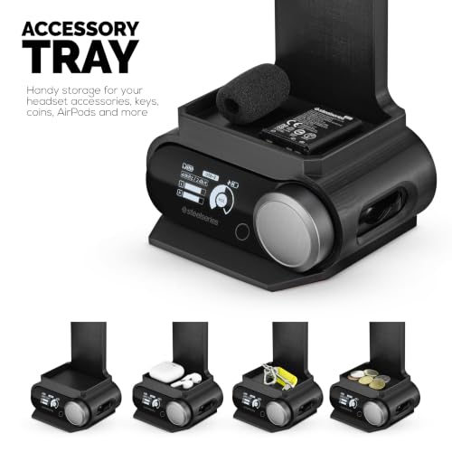 BRAINWAVZ Headphone Stand Designed for Steelseries Arctis Nova Pro, Elite and Pro Omni Wireless Headsets with Dock for the Wireless Base Station (HPS01) - color: HPS01