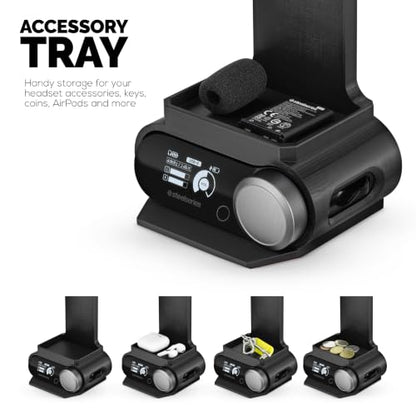 BRAINWAVZ Headphone Stand Designed for Steelseries Arctis Nova Pro, Elite and Pro Omni Wireless Headsets with Dock for the Wireless Base Station (HPS01) - color: HPS01