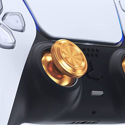eXtremeRate Custom Gold Metal Thumbsticks for PS5 Controller, Replacement Aluminum Analog Stick Joystick for PS4 Controller - color: Gold