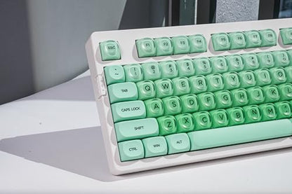 ZORNHER ZH980 Foundation Mechanical Keyboard,95% Green Creamy Keyboard with Number Pad,Girly Gaming Keyboard Full Size,Cute Jelly MOA Round Translucent Clear Keycaps,Creamy Sounding Linear Switches - color: Green Foundation, size: Creamy Switch