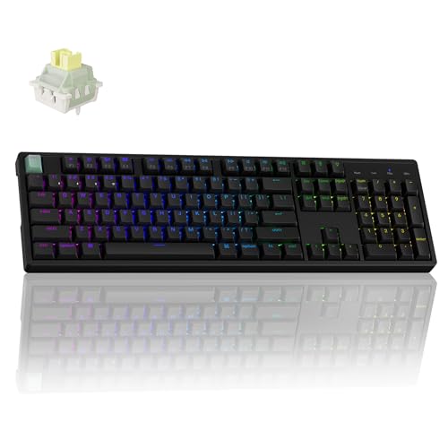 Keychron K10 HE Wireless Hall Effect Keyboard, Full-Size, Rapid Trigger, Adjustable Actuation, 2.4GHz/Bluetooth/Wired, RGB Backlit, Lime Banana Magnetic Switch, for Mac/Windows/Linux - color: Lime Banana Switch