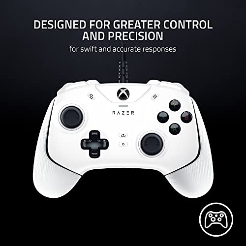 Razer Wolverine V2 Wired Gaming Controller for Xbox Series X|S, Xbox One, PC: Remappable Front-Facing Buttons - Mecha-Tactile Action Buttons and D-Pad - Trigger Stop-Switches - White - color: White, size: Controller Only, style: Wolverine V2