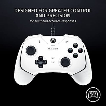 Razer Wolverine V2 Wired Gaming Controller for Xbox Series X|S, Xbox One, PC: Remappable Front-Facing Buttons - Mecha-Tactile Action Buttons and D-Pad - Trigger Stop-Switches - White - color: White, size: Controller Only, style: Wolverine V2