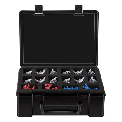 Madcat Miniature Storage Carrying Figure Case - 32 Slot Figurine Minature Carrying Case with 2 Foam Layer for Miniatures Compatible with 40k, DND & More (black) - color: black