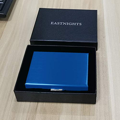 RFID Credit Card Holder Protector Metal Credit Card Wallet Business Card Holder for Men Women Gift Box Package (Blue) - color: 01 Blue