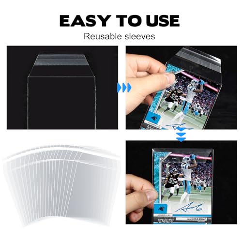 1000 Pcs Top Loader Sleeves Penny Sleeves for Top Loaders Rigid Toploader Card Holder Resealable Team Bags for 35-75PT Trading Card Trading Card Protectors for Semi Rigid Card Holders(3" x 4")