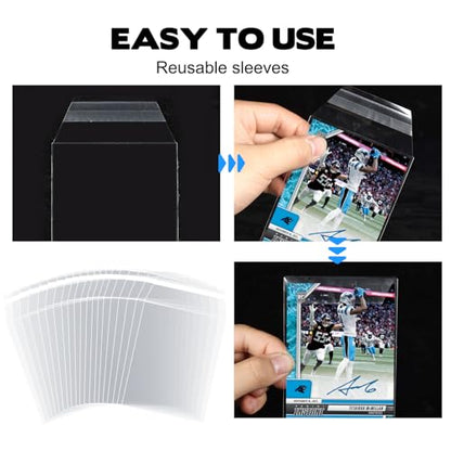 1000 Pcs Top Loader Sleeves Penny Sleeves for Top Loaders Rigid Toploader Card Holder Resealable Team Bags for 35-75PT Trading Card Trading Card Protectors for Semi Rigid Card Holders(3" x 4")
