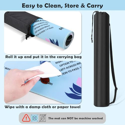Mahjong Mat Set, Anti-Slip Noise Reduction Gaming Mat for American Mahjong, 32.28x32.28 Inch Waterproof Game Table Cover Kit with Carrying Bag, Mahjong Tile Shuffler Cards & Dice & Card Line Finder