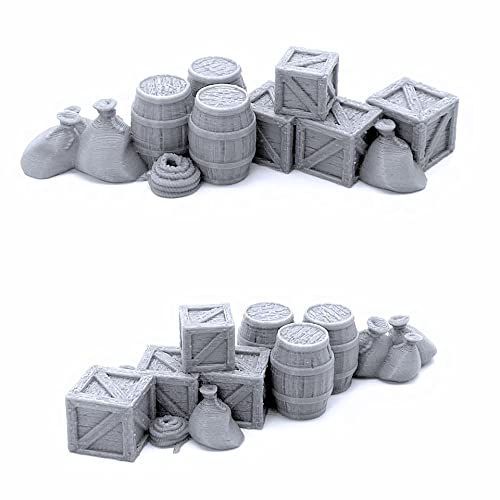 EnderToys Cargo Piles - DND Terrain Scenery for Tabletop 28mm Miniatures Wargame