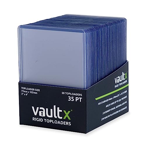 Vault X Toploaders 35pt (50 Pack), 3" x 4" Seamless Clear Rigid Card Holders for Trading Cards TCG - size: 50 Pack, style: 35pt