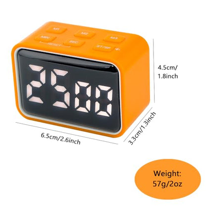 Digital Mini Timer Rechargeable, ON/Off Led Display Count Down/Up, 3 Preset Memory Times Loud Alarm Desk Timer for Kids Classroom Office Kitchen Cooking, Black - color: Black