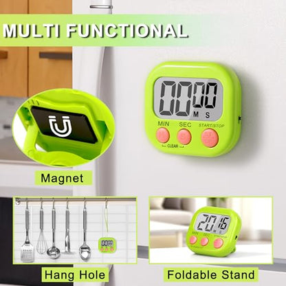 ZILLEEN Classroom Timer for Kids Teachers 2 Pack Digital Tmers, Green - color: Green & Green