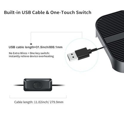 X3 USB Cooling Fan, 18dB Ultra Quiet 140mm USB PC Fan with Built-in Cable and One-Touch Switch Compatible with Router, Receiver, Amplifier, DVR, PlayStation, Xbox, Computer Cabinet Cooling - color: Black
