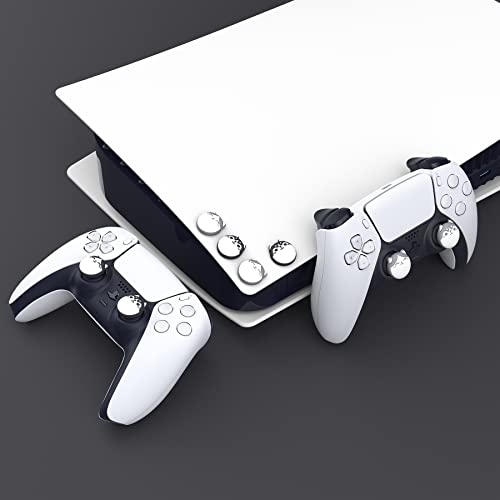 PlayVital Cute Thumb Grip Caps for ps5/ps5 Edge Controller, Joystick Caps for Switch 2 Pro/Switch Pro, Thumbstick Cover for Xbox Series X/S, Elite Series 2, Xbox One - Husky & Kitty, Light Gray - color: Husky & Kitty Light Gray