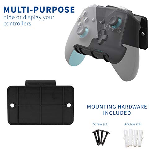 VIVO Universal Video Game Controller Wall Mount Holders, Compatible with PlayStation, Xbox, NVIDIA, Nintendo Switch Controllers, and More, 2-Pack, Black, MOUNT-GM01C - color: Black