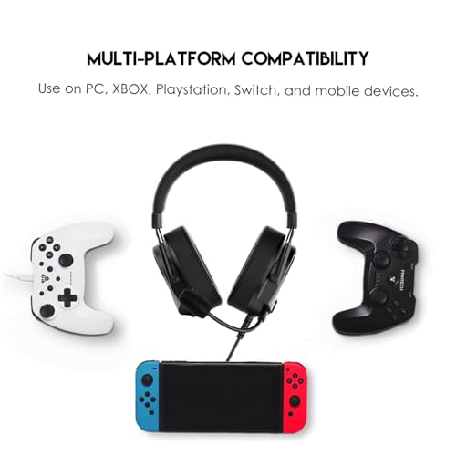 FANTECH Alto MH91 Gaming Headset with Detachable Mic, 50mm Drivers, Multi-Platform Compatible, Memory Foam Ear Cushions, in-Line Controls for PC/PS4/XBOX/Switch/Mobile