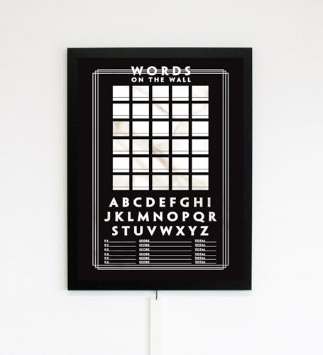 Words on The Wall Multi Player Game – (24x18x1) (Black & White) - color: Black & White