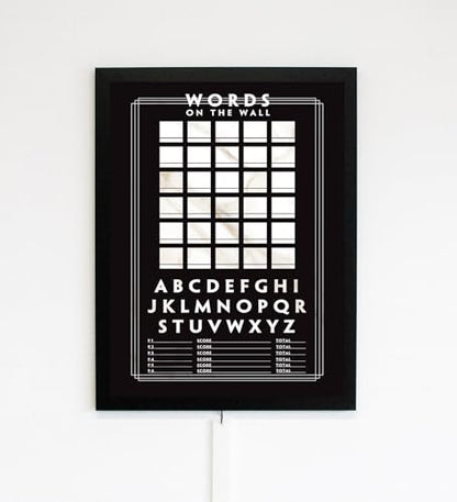 Words on The Wall Multi Player Game – (24x18x1) (Black & White) - color: Black & White