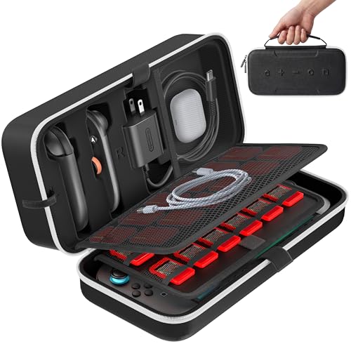 OIVO Carrying Case Compatible with 2025 Nintendo Switch, Portable Switch 2 Travel Carry Case Fit for Joy-Con 2 & Adapter, Hard Shell Protective Pouch Bag with 24 Game Slots, White - color: White, size: 2025 inches