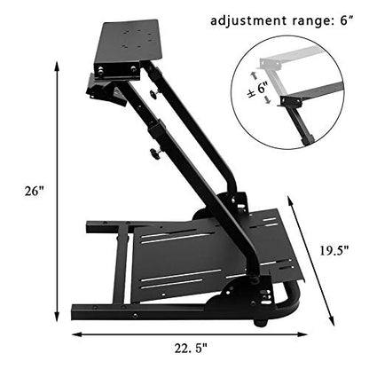 JIE JIN Racing Wheel Stand Steering Wheel Stand Gaming Cockpit Height Adjustable Foldable Gaming Racing Simulator Wheel Stand for Logitech G920 G29 G27 G25 Ps4 T300rs 458 T80, Wheel&pedal Not Included