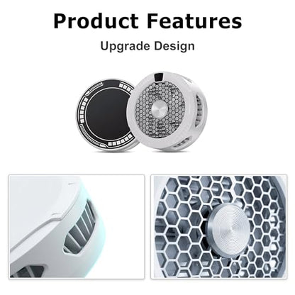 External Cooling Fans for ipad/Surface pro, Compatible for Steam Deck,Universal Radiator with Temperature Display for Mobile Gaming,Tiktok Live Streaming-White