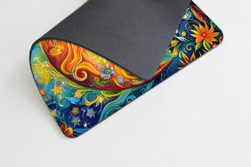 Square Mouse Pad Blue Girl and Flowers,Gaming Mouse Pads for Desk,Soft Computer Waterproof Non-Slip Mouse Mat - color: Blue girl and flowers