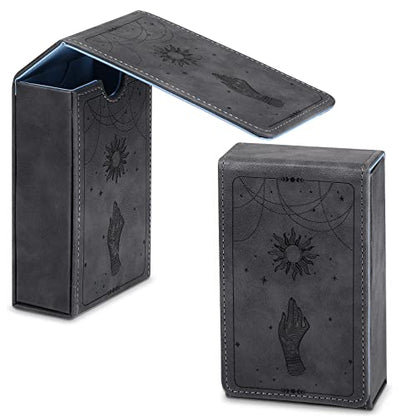 Coume PU Leather Tarot Cards Case Moon Design Playing Cards Holder Tarot Deck Protective Case for Most Standard Size Playing Gothic Oracle(Sun Style) - style: Sun Style