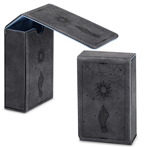 Coume PU Leather Tarot Cards Case Moon Design Playing Cards Holder Tarot Deck Protective Case for Most Standard Size Playing Gothic Oracle(Sun Style) - style: Sun Style