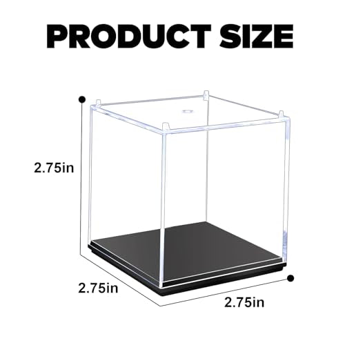 Clear Geodes Rocks Display Case,Minifigure Display Case Single Plastic Small Action Figure Storage Box for Small Collectibles Tabletop Decor (3*3*3in) - size: 3*3*3in