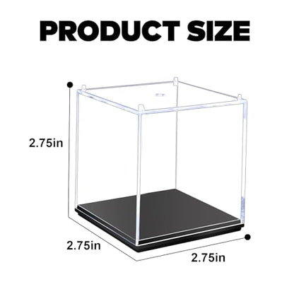 Clear Geodes Rocks Display Case,Minifigure Display Case Single Plastic Small Action Figure Storage Box for Small Collectibles Tabletop Decor (3*3*3in) - size: 3*3*3in