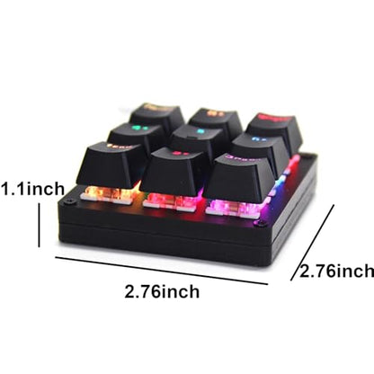 Macro Keyboard Mechanical Numpad One Handed Gaming 24 Macro Programmable Setting Keypad 9-Keys Number Pad Keyboard Electric Contest Game RGB Backlit Gaming Keyboard for Red Switch White Keycaps - style: Red Switch/RGB/White
