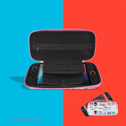 Sonix x Sanrio Carrying Case for Nintendo Switch 2, Switch 1, Lite, OLED, Protective Travel Case with Game Cartridge Storage | Hello Kitty Grid - color: Emokyun