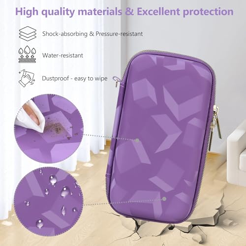 Supmay Hard Carrying Case Compatible with Nintendo DS Lite NDSL, Gameboy Advance Games Storage Holder Travel Bag with Mesh Pocket for USB Charging Cable, Stylus, Earphones, Game Cartridge, Purple - color: Purple Cube
