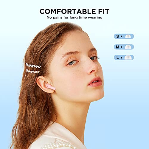 HTC True Wireless Earbuds 1 Bluetooth 5.3 in-Ear Headphones ENC Noise Cancellation with Transparent Charging Case, 32-Hour Playtime/Built-in Mic/Touch Control - Crystal Pink - color: Pink