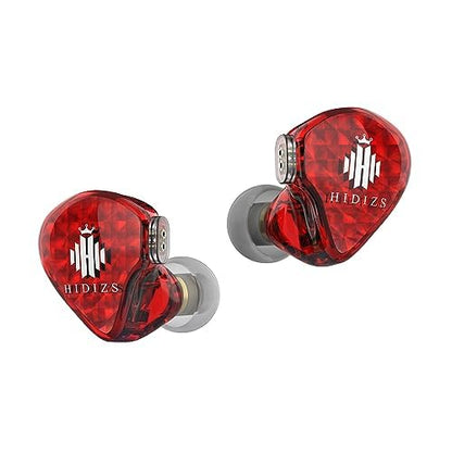 Hidizs MS1 Galaxy IEM Gaming Earphones - Dual Magnetic Engine for Immersive Gaming Sound Wired Earbuds/Inline Mic/Detachable 2-Pin Cable, 3.5mm Plug - color: Red, size: No Mic