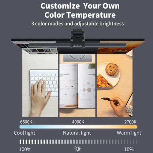 RGB Monitor Light Bar, 16.54'' USB LED Desk Lamp,Home Office Gaming | No Glare Eye-Care Dual Light Reading Screen Lamp,Ra95 Computer Lamp Work with Alexa and Google Assistant - style: RGB Backlight