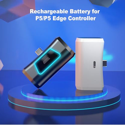 Rechargeable Battery Pack Compatible with PS5 Dualsense/Edge Controller,Wireless Charger for PS5 Controller,Play While Charging, 2000mAh with LED Indicator