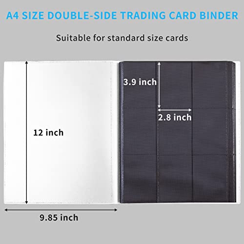 Card Binder, Upgraded 9 Pockets Trading Card Collection Binder for Cards, 360 Card Book Holder Album for Yugioh, MTG, TCG, Magic, Sports Cards - White - color: White