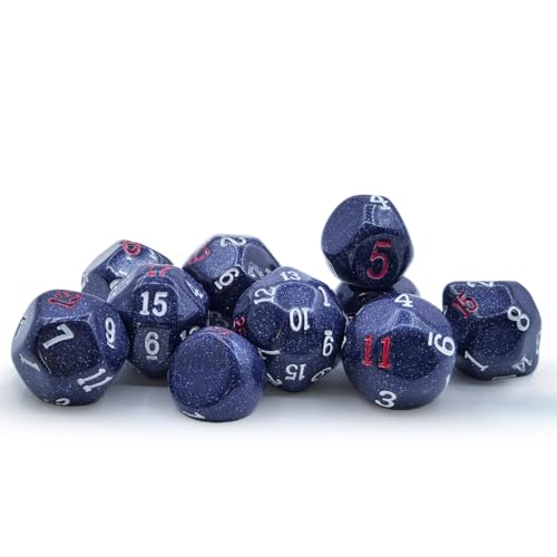 10 Pieces Odd Numbered Polyhedral Dice Set D3-D25, Odd Number Dice D3, D5, D7, D9, D11, D13, D15, D17, D19, D25 for Role Playing Table Games (Glitter Blue Set) - color: Glitter Blue Set