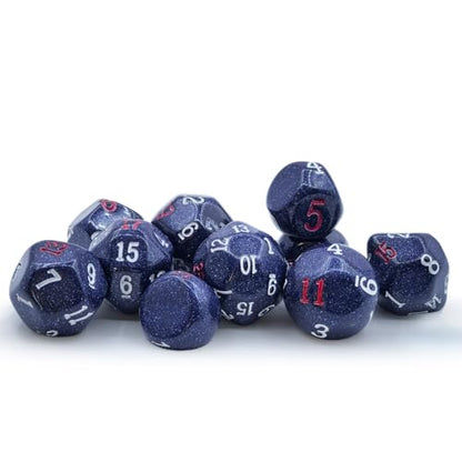 10 Pieces Odd Numbered Polyhedral Dice Set D3-D25, Odd Number Dice D3, D5, D7, D9, D11, D13, D15, D17, D19, D25 for Role Playing Table Games (Glitter Blue Set) - color: Glitter Blue Set