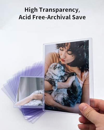 4x6 Toploaders 25 Pack, 39 PT Hard Plastic Photo Sleeves | 12 Mil Rigid PVC Sheet Protectors for 4x6 Photos Cards, Kpop Cards, Postcards, Prints, Recipe & Trading Cards, Blue Tint
