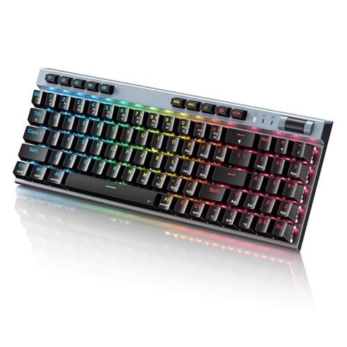 RGB Mechanical Gaming Keyboard, 78 Keys Hot-Swap Mechanical Keyboard With Magnetic Red Switches, Ergonomic Keyboard with Aluminum Cover/Media Keys/Software/Dual System Wired Keyboard for PC/Mac Gamer