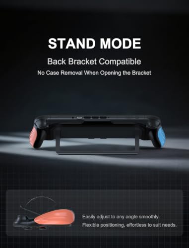 JUSPRO Dockable Grip Case for Nintendo Switch 2, Ergonomic Handheld Protective Cover Accessories with Quick-Release Joy-Con Design - color: BK