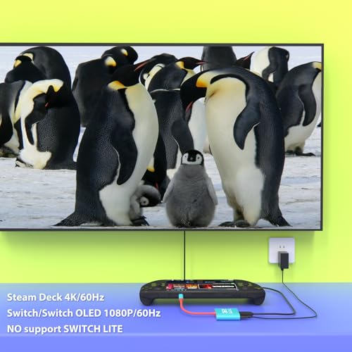 Switch 2 Dock for Nintendo Switch 1 / 2 and Steam Deck Docking Station, Support TV Dock Mode, Portable TV HDMI Adapter Accessories for Nintendo Switch2 / OLED / 1, USB C to HDMI 2.0 Adapter 4K Output - size: 7 Inch USB C Cable