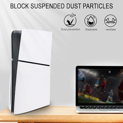 New Version 2.0 Dust Cover Net for PS5 Slim Console, PS5 Slim Heatsink Barrier Pets Hair Anti-dust Cover Dustproof for PlayStation 5 Slim (heizhu) - color: heizhu